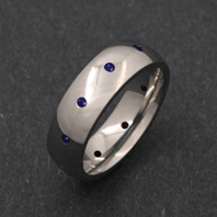 Titanium Ring - Sapphire Aquila