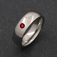 Classic Titanium Ring - Ruby Sirius