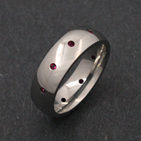 Titanium Ring - Ruby Aquila