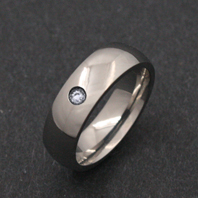 Classic Titanium Ring - CZ Sirius