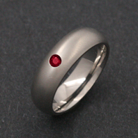 Titanium Ring - Ruby Rigel