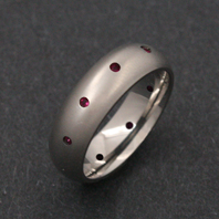 Classic Titanium Ring - Ruby Andromeda