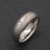 Classic Titanium Ring - CZ Rigel