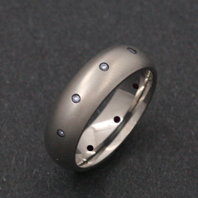 Classic Titanium Ring - CZ Andromeda
