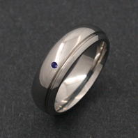 Titanium Ring - Sapphire Vega