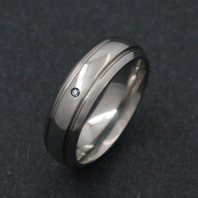 Classic Titanium Ring - CZ Adhara