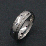 Classic Titanium Ring - CZ Perseus