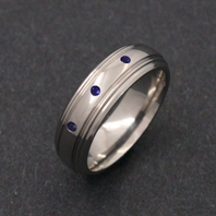 Titanium Ring - Sapphire Lynx