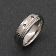 Classic Titanium Ring - CZ Lynx