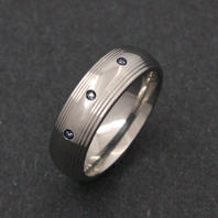 Classic Titanium Ring - CZ Orion