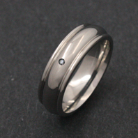 Classic Titanium Ring - CZ Deneb