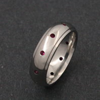 Titanium Ring - Ruby Vela