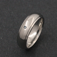 Classic Titanium Ring - CZ Regulus