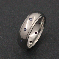 Classic Titanium Ring - CZ Vela