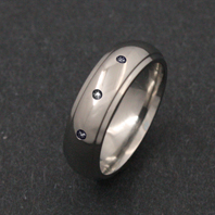 Classic Titanium Ring - CZ Corona