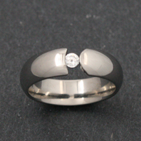 Classic Titanium Ring - CZ Rhea