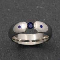 Titanium Ring - Sapphire Athena