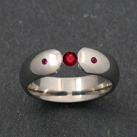 Titanium Ring - Ruby Athena