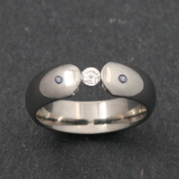 Classic Titanium Ring - CZ Athena