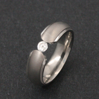 Classic Titanium Ring - CZ Juno