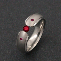 Classic Titanium Ring - Ruby Janus