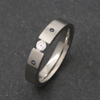 Classic Titanium Ring - CZ Theia