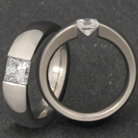 Classic Titanium Ring - CZ Artemis