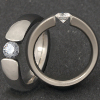 Classic Titanium Ring - CZ Aphrodite